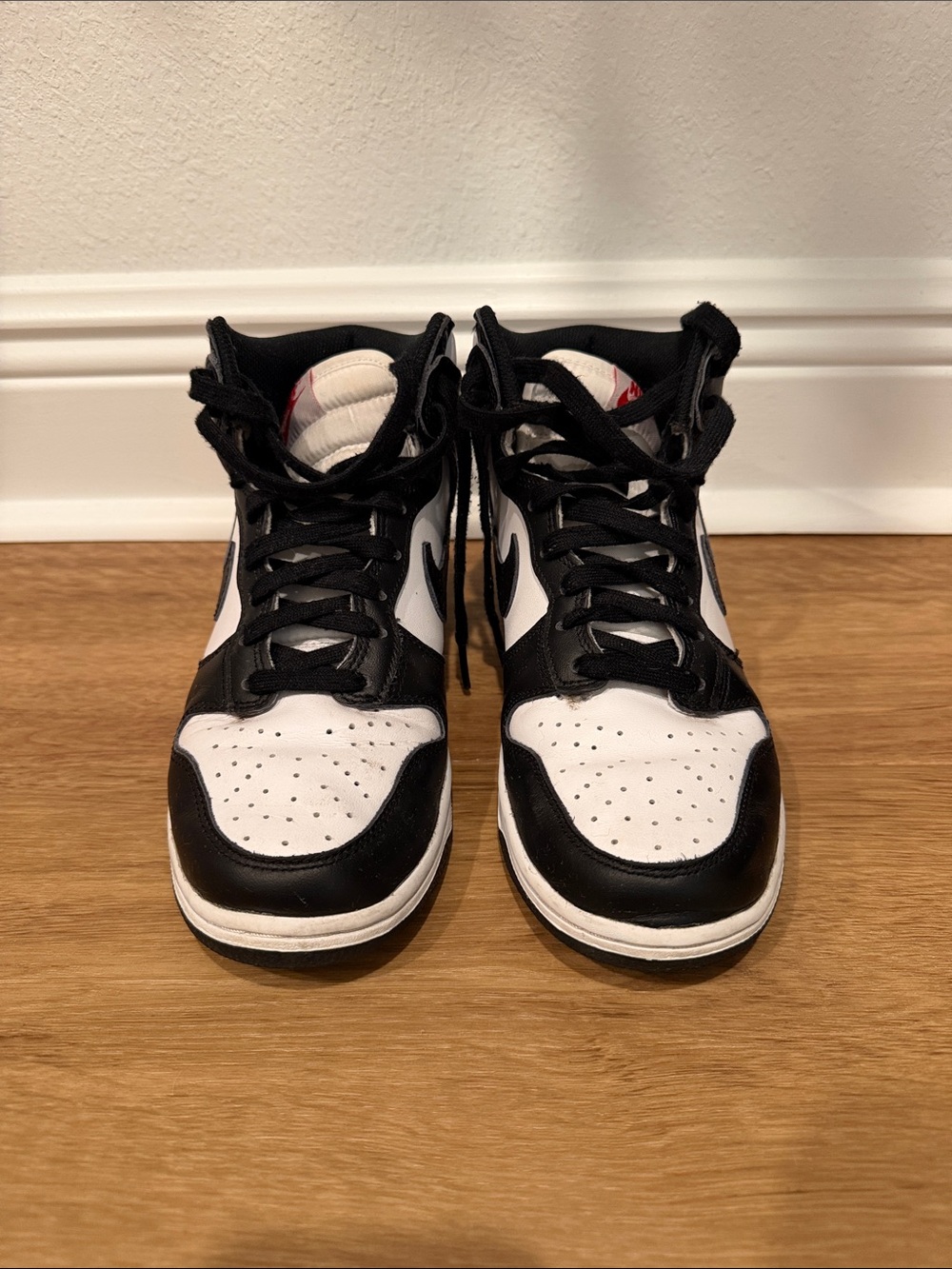 Nike Women's Black and White High-Top Sneakers Panda Dunks